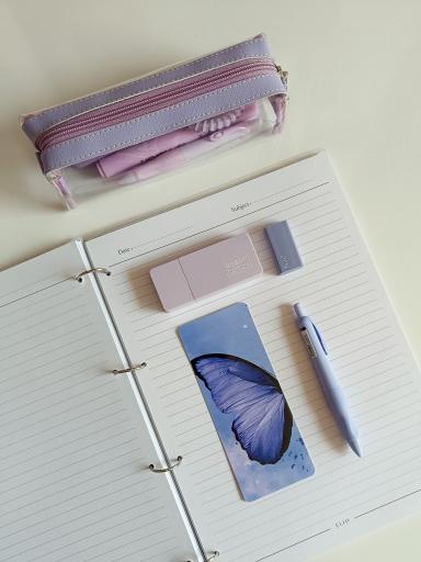 جامدادی حجمی شفاف - بنفش کد 1