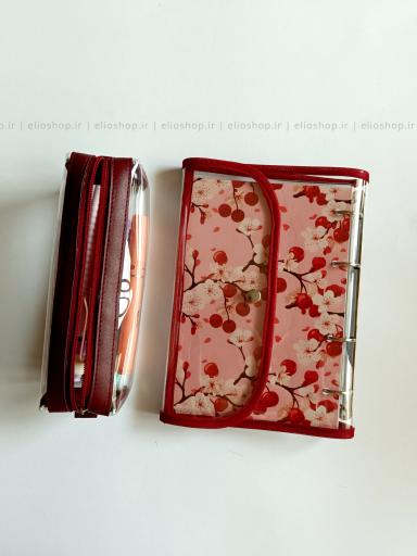 کلاسور شفاف پوشه ای قرمز