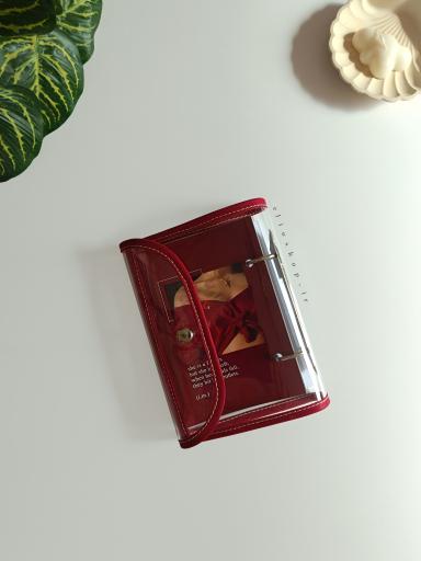 کلاسور شفاف پوشه ای زرشکی