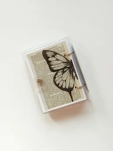 کلاسور شفاف طرح پروانه مشکی